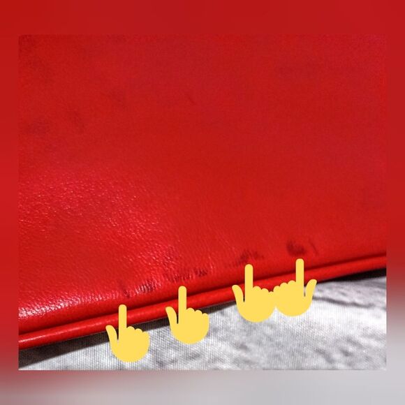 Dooney & Bourke Leather red Carrington Pouch clutch - Picture 8 of 8